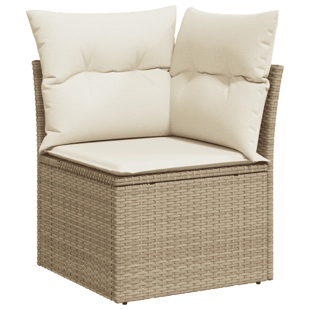Set Divano da Giardino 5 pz con Cuscini Beige in Polyrattan 3263134