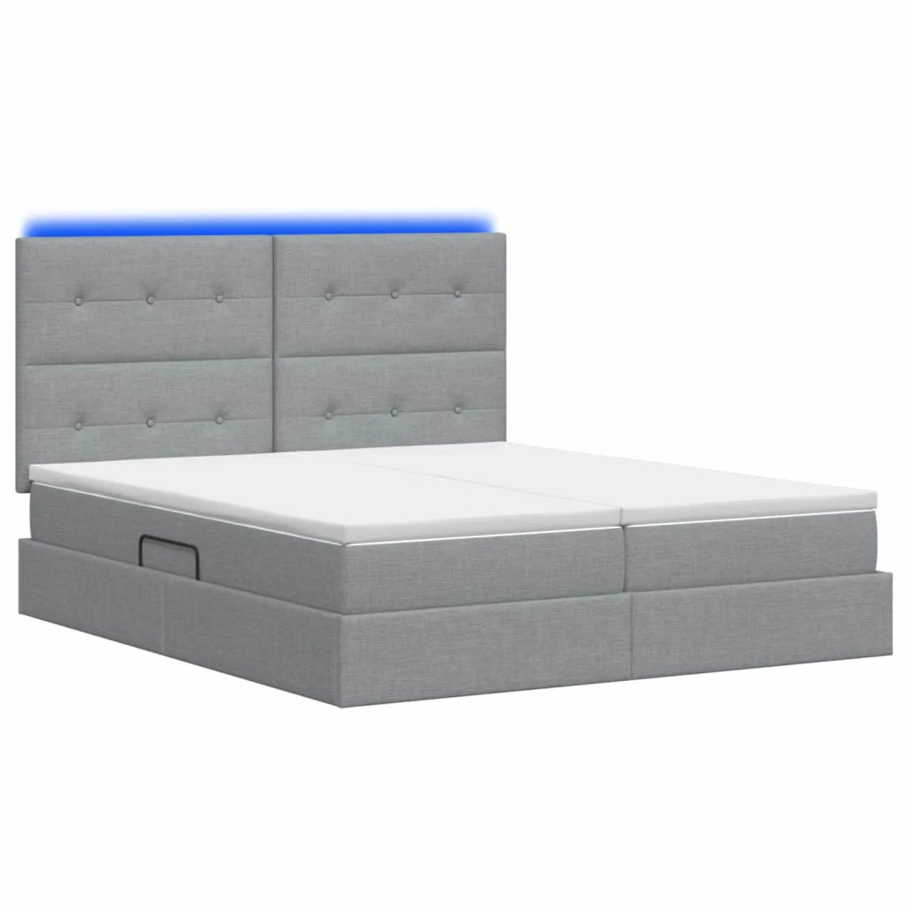 Letto con contenitore LED e materasso Grigio Chiaro 3460236