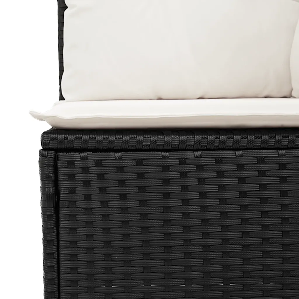 Set Divani da Giardino 9 pz con Cuscini Nero in Polyrattan 3327876