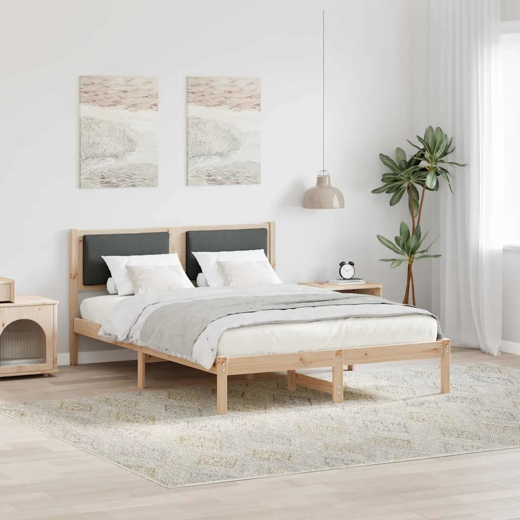 Letto matrimoniale | Letto per adulti | Struttura del letto Grigio scuro 140 x 200 cm Pino massello