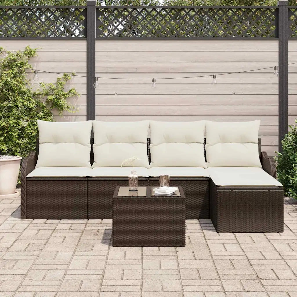 Set Divano da Giardino 6 pcs Grigio polyrattan