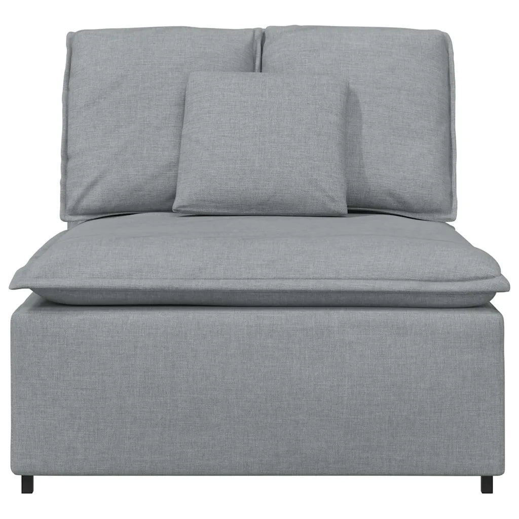 Modulo Centrale Divano Modulare con Cuscini Grigio Chiaro 100cm 4104417