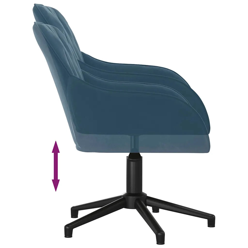 Sedia Girevole da Ufficio Blu in Velluto 344855
