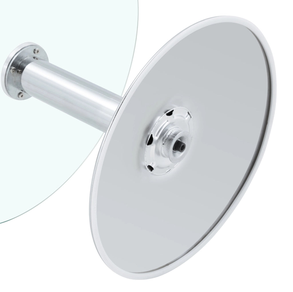 TAVOLINO Rotondo 70 cm Vetro e Metallo Argento