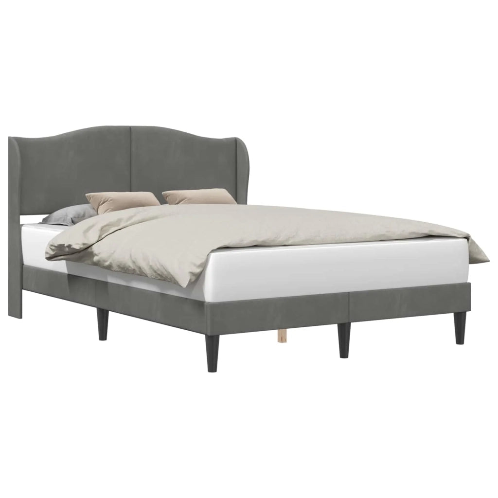 Letto matrimoniale | Letto per adulti | Struttura del letto Grigio Scuro 160 x 200 cm Velluto