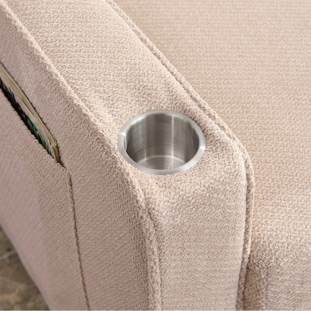Divano Letto 2 Posti con USB ¨C MINIMAL ¨C Beige, Trasformabile