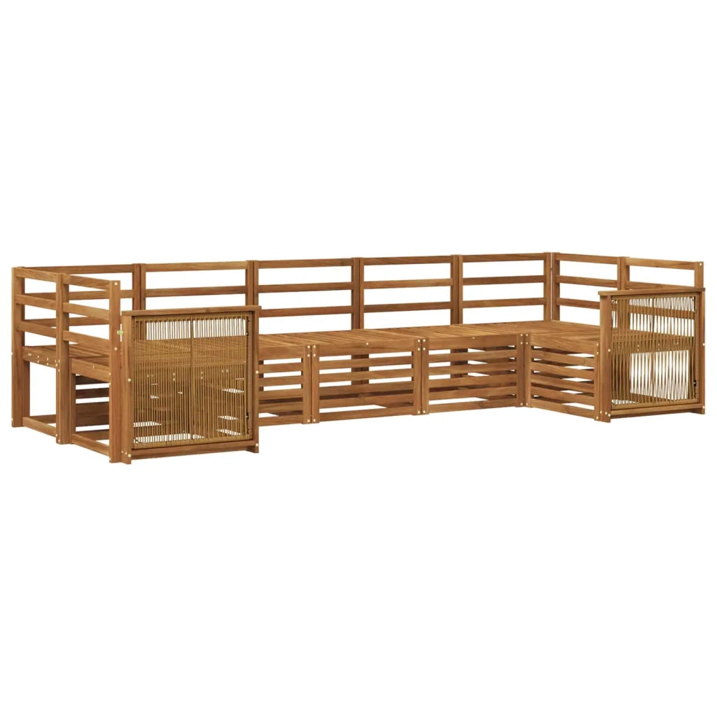 Set di divani da esterno 6 pz Naturale Legno di Acacia Massello 3384805