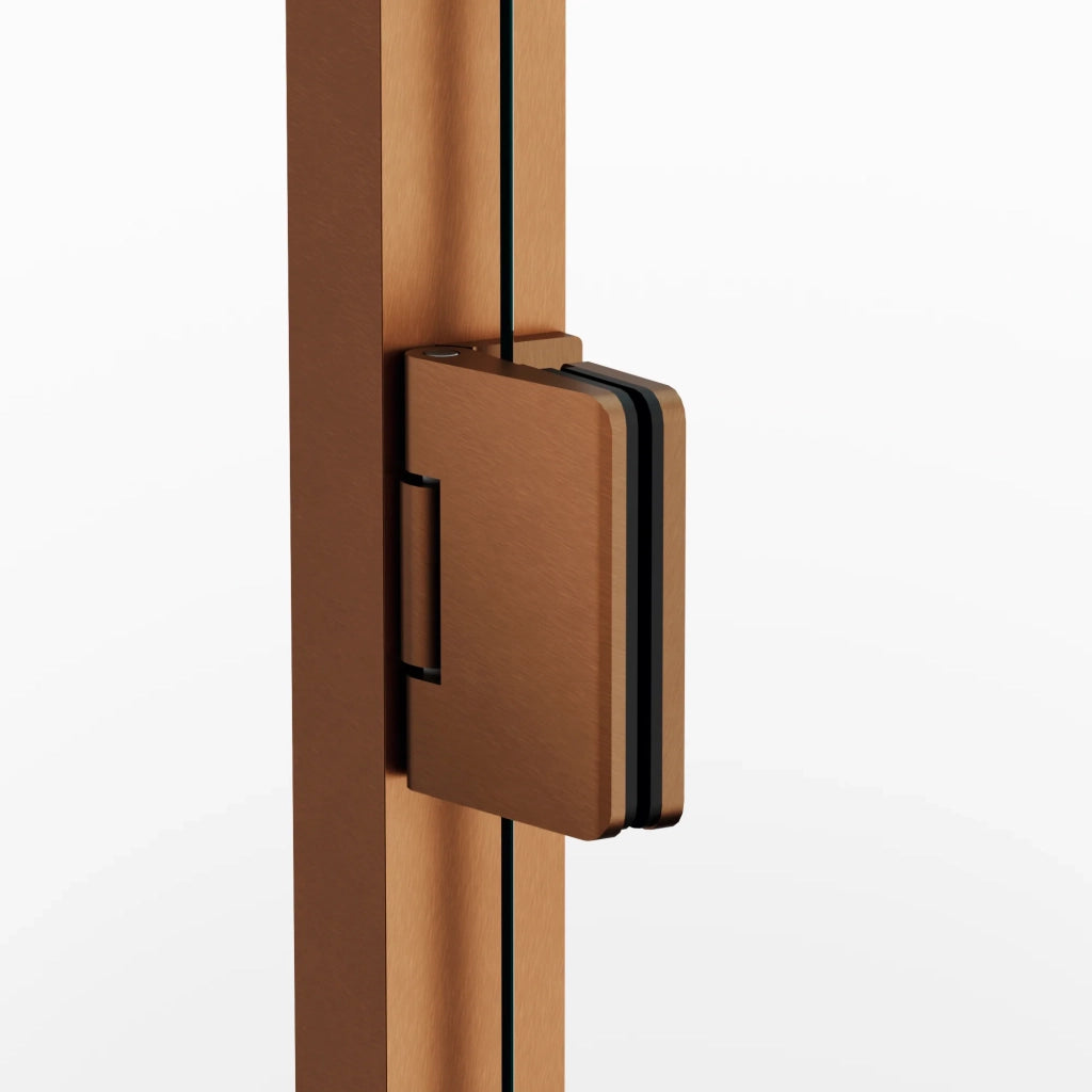 Box doccia frontale GLASS fisso + porta battente 135 cm (129,5-135; fisso 60+porta 70) bianco trasparente