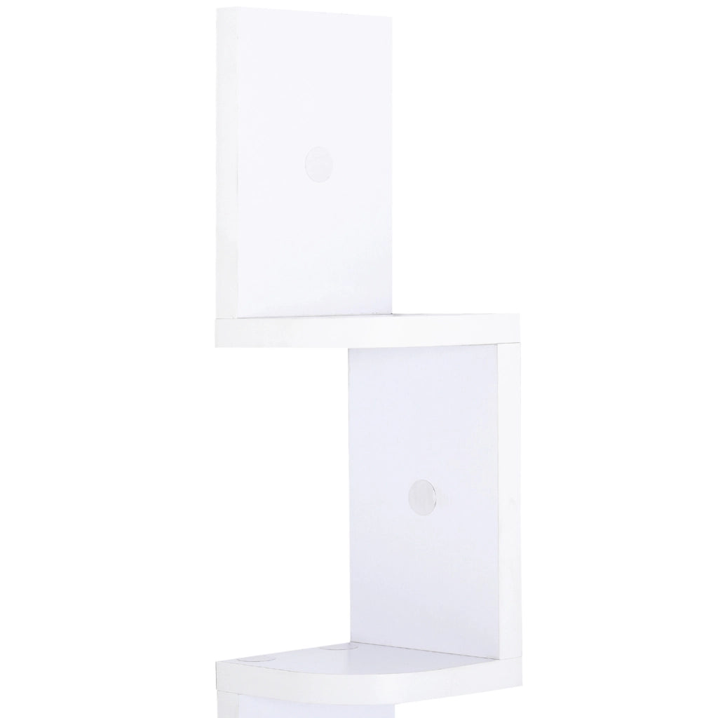 Scaffale angolare a parete 5 ripiani zigzag ¨C Xylo ¨C legno bianco 120cm