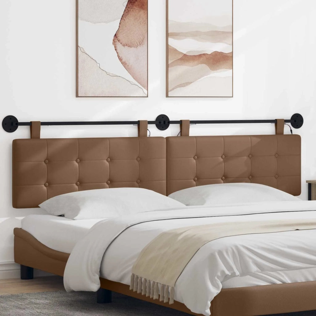 Testiera | Testata sospesa Con luce LED Cappuccino Similpelle