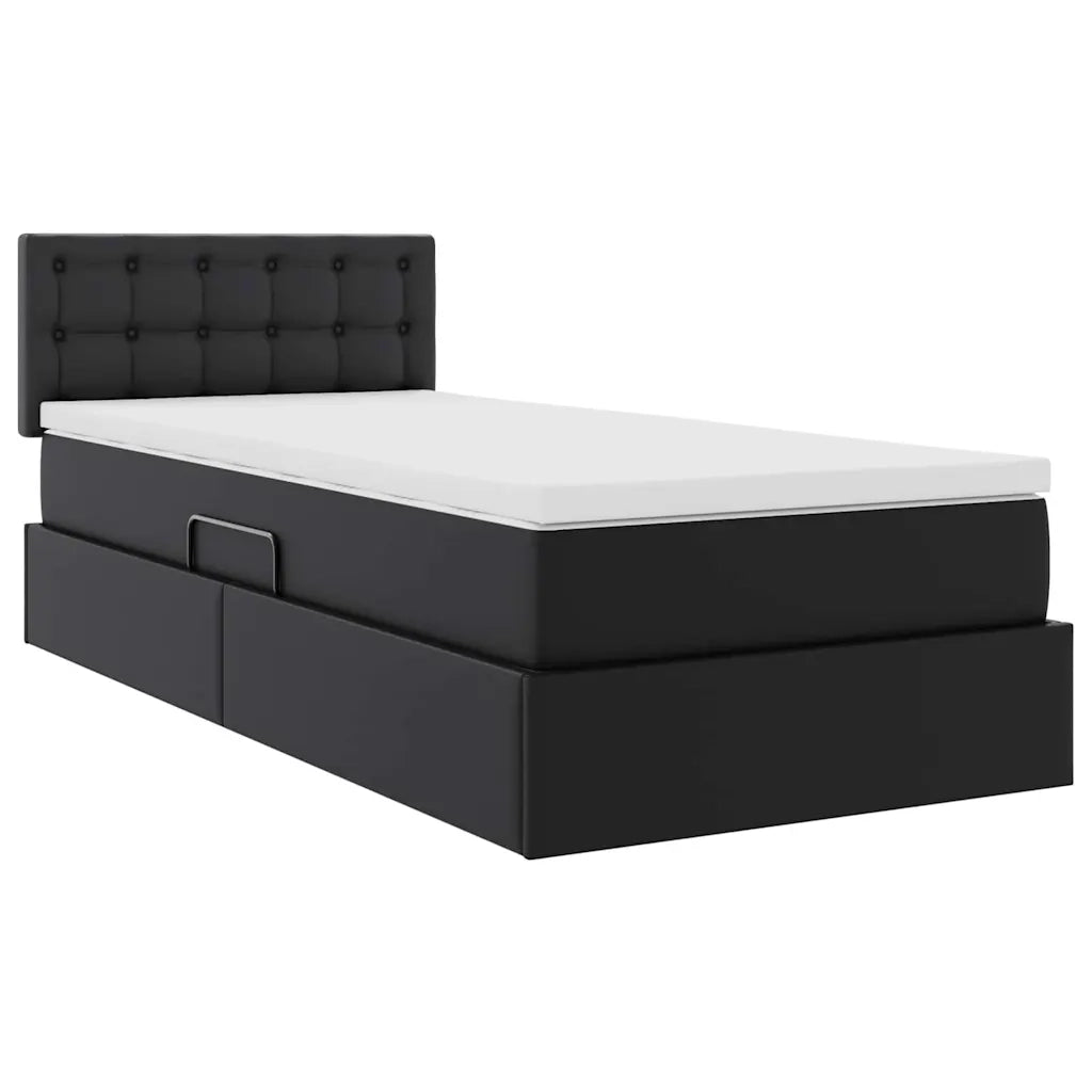 Letto con contenitore e materasso Nero 100 x 200 cm 3370381