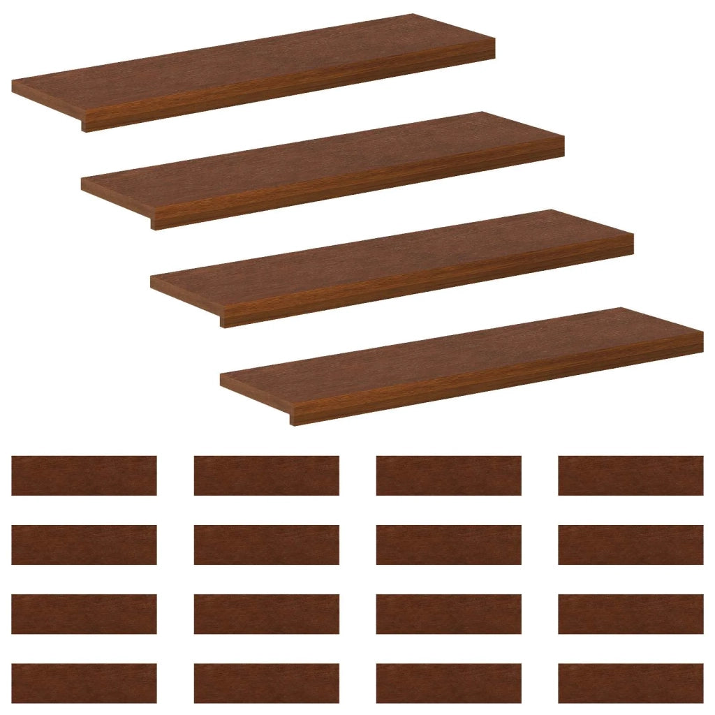 Gradini per Scale 20 pz 100 x 30 x 2 cm Marrone Scuro 3449534