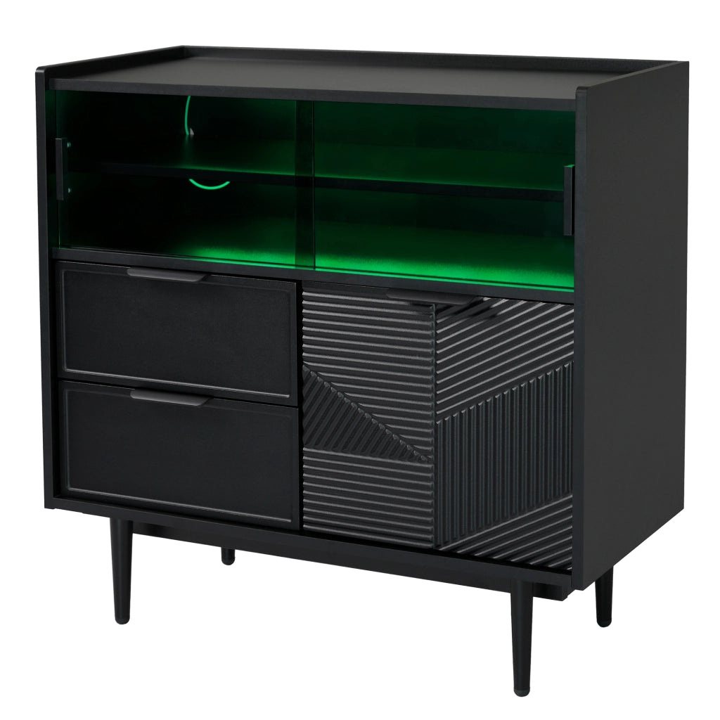 Mobiletto Bagno con Specchio e LED ¨C MINIMAL ¨C Bianco, 80 cm