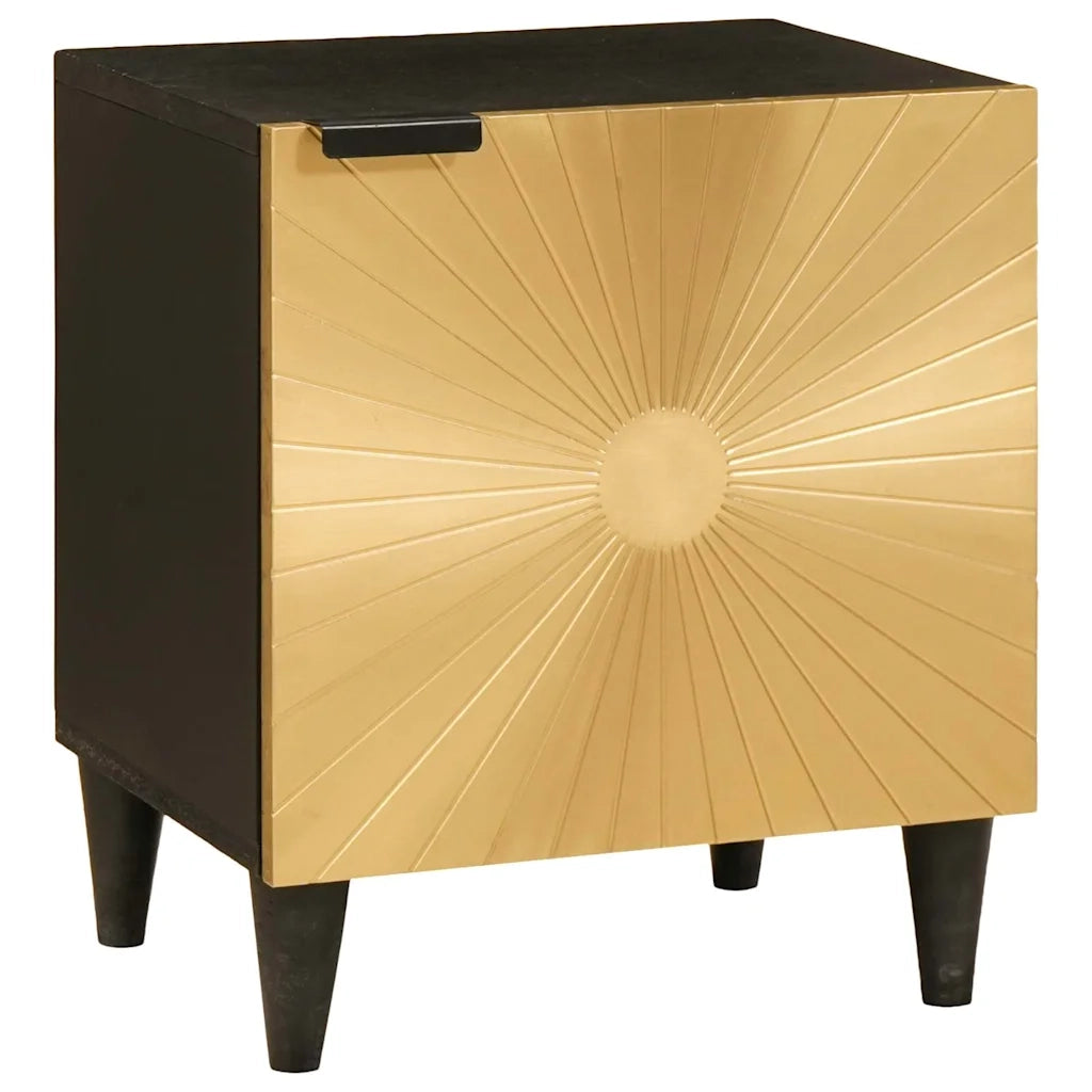 Armadio da Notte Nero e Oro 40 x 33 x 46 cm 4017824