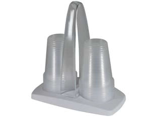 PORTABICCHIERI IN PLASTICA BIANCO- - cm.20x11x18,5 - 4 pezzi
