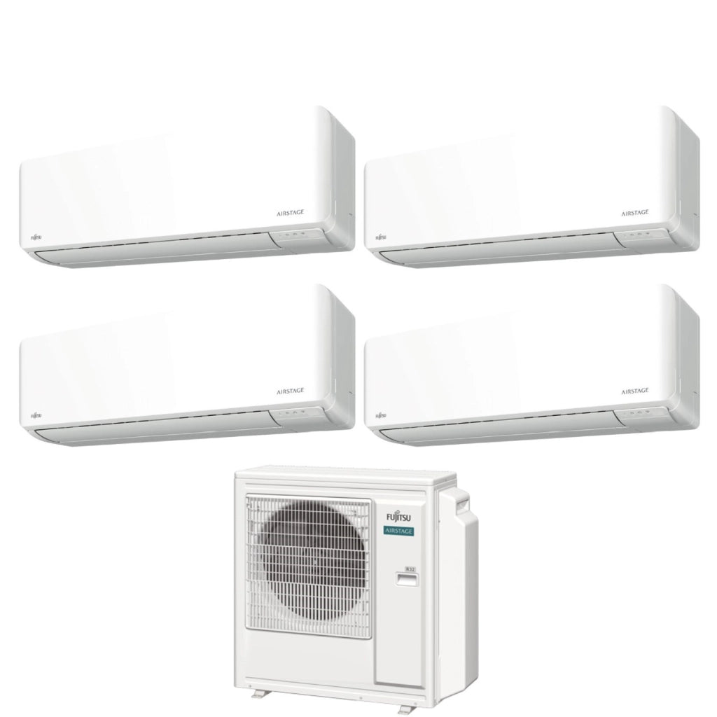 Climatizzatore Condizionatore Fujitsu Quadri Split Inverter serie KM AIRSTAGE 7+7+7+12 con AOEG30KBTA4 R-32 Wi-Fi Integrato 7000+7000+7000+12000