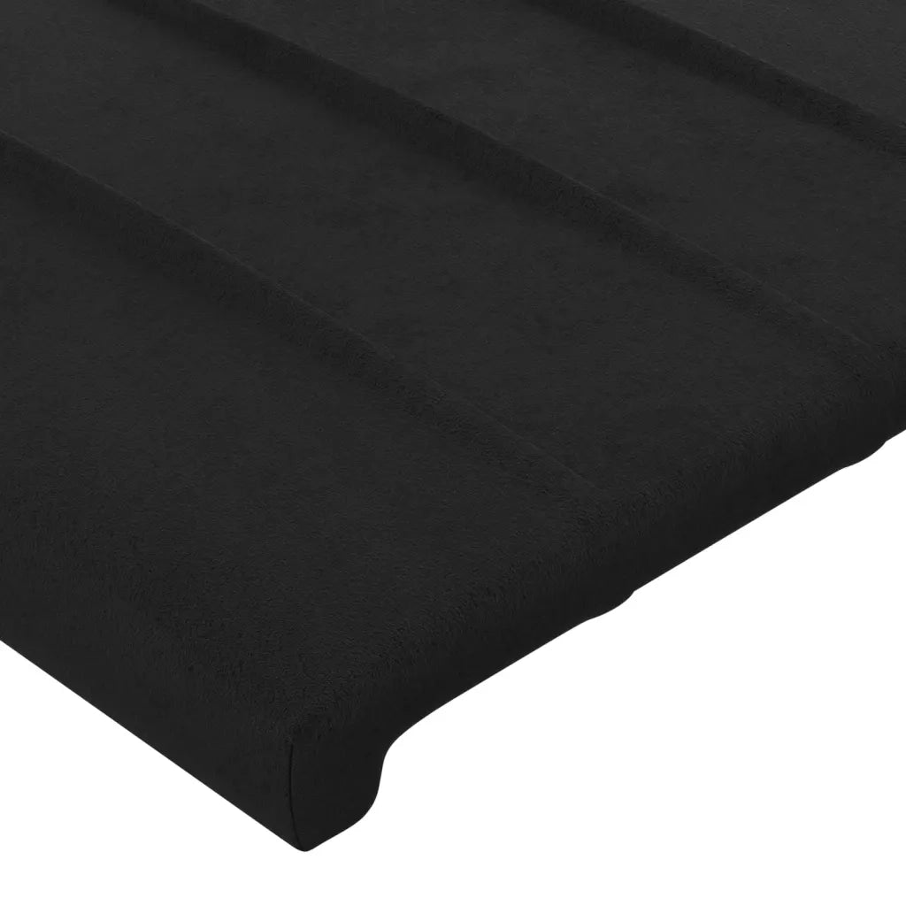 Testiera | Testata a LED nero 93x16x118/128 cm in Velluto