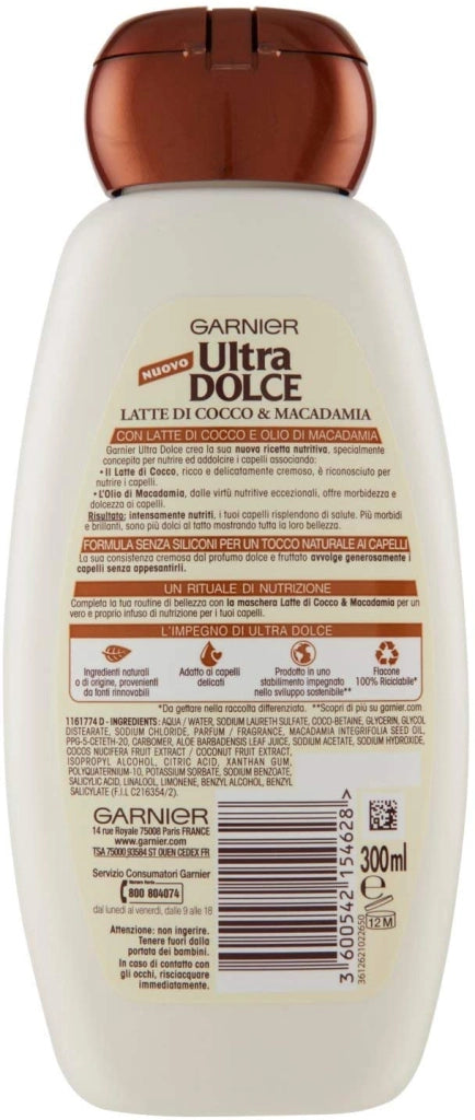 ULTRA DOLCE SHAMPOO LATTE DI COCCO E MACADAMIA 300ML