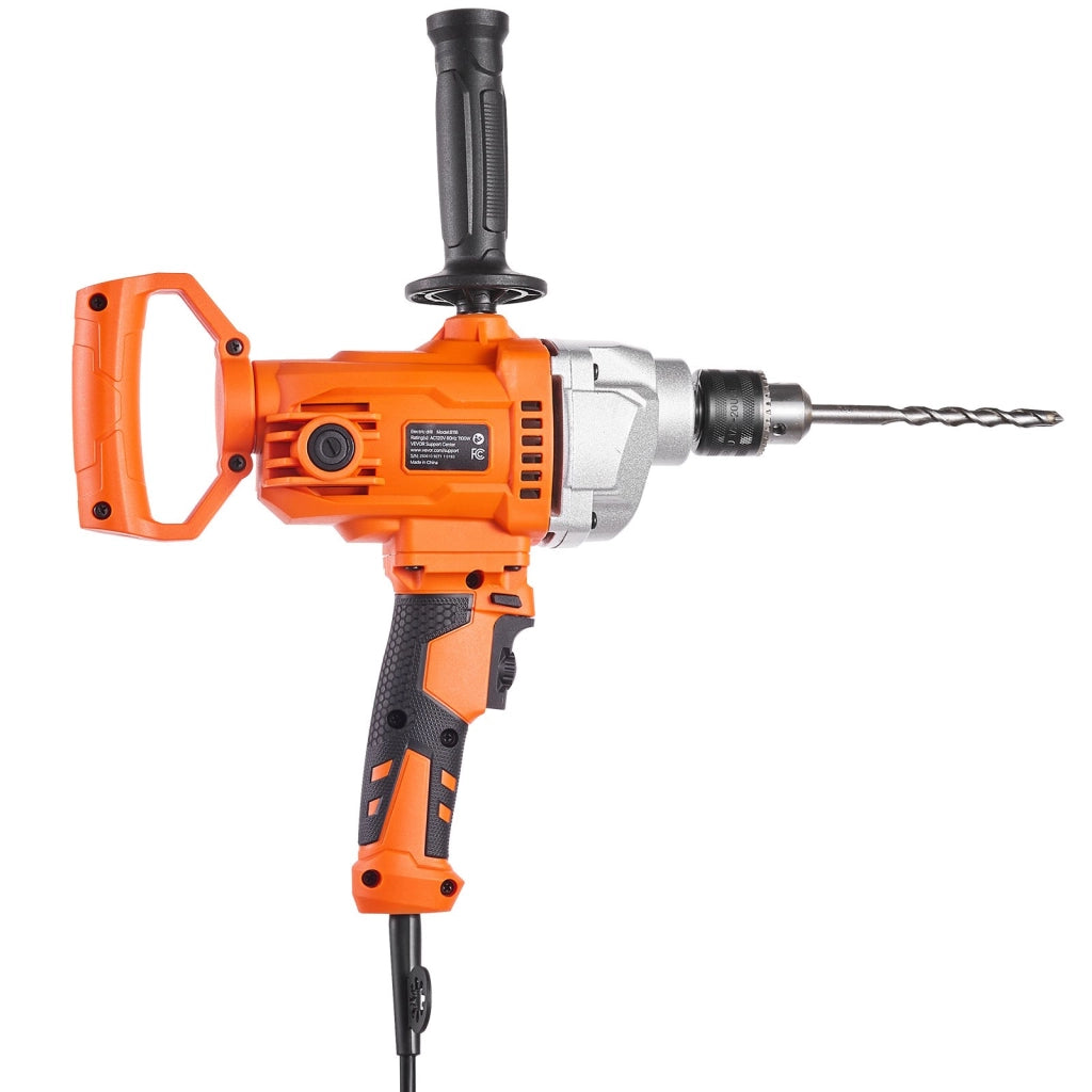 Trapano Miscelatore Elettrico 1100W 850 giri/min Mandrino 12,7 mm Impugnatura a D per Miscelazione Cemento e Foratura Fai da Te