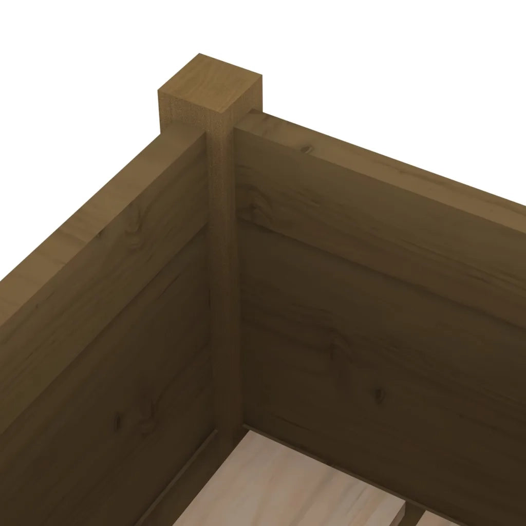 Fioriera Giardino-Vaso da Esterno-Contenitore per Piante Marrone Ambra 31x31x70 cm Legno Massello Pino