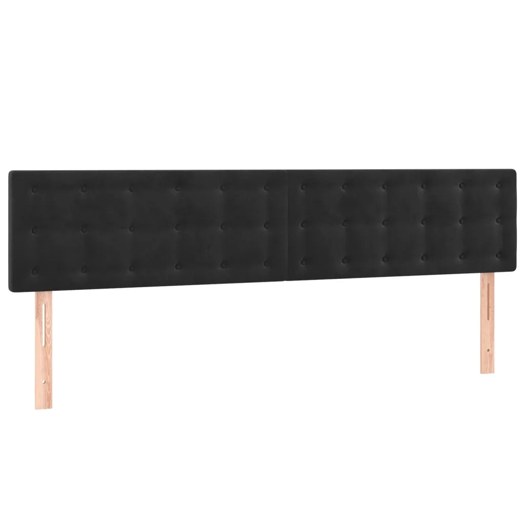 Testiera | Testata Nera 200x5x78/88 cm in Velluto