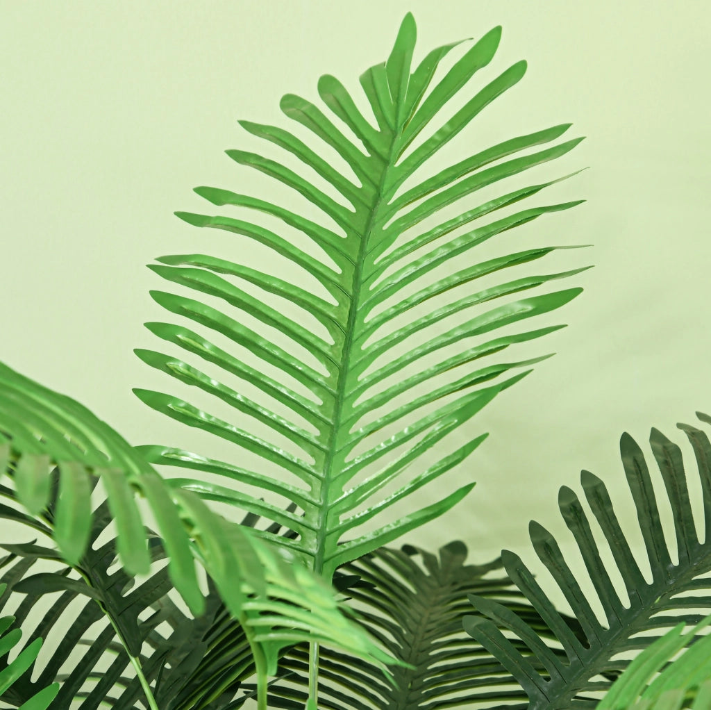 PIANTA ARTIFICIALE Palma Verde in plastica con vaso cementato