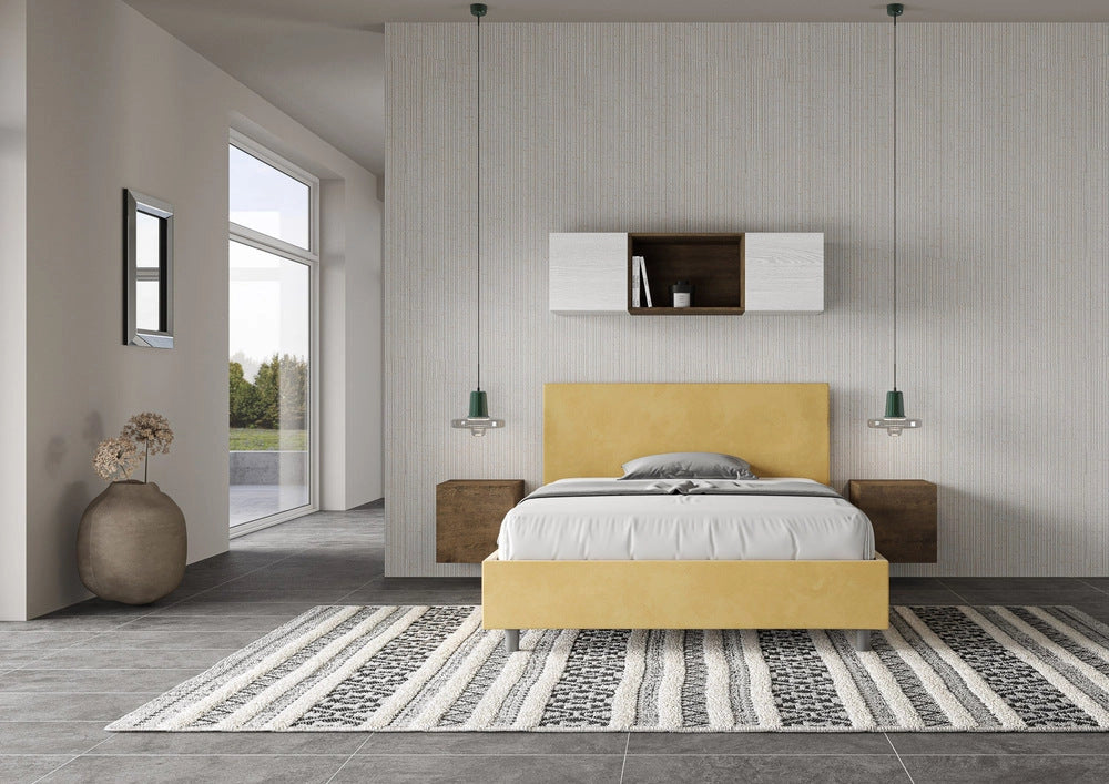 Letto Matrimoniale Extra Large 200x210 cm Senza Rete Adele Ocra