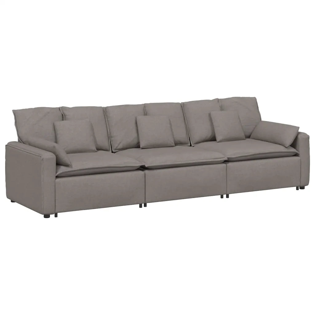 Divano Modulare con Cuscini Tortora 3321092