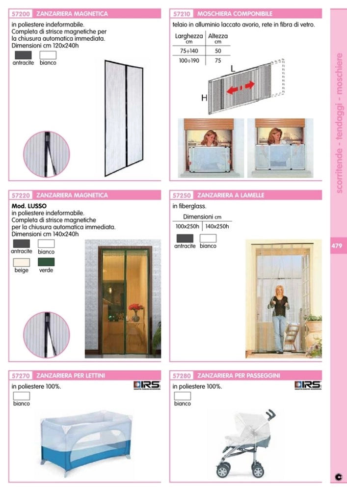 1pz zanzariera magnetica 120x240h colore nero cod:ferx.38696