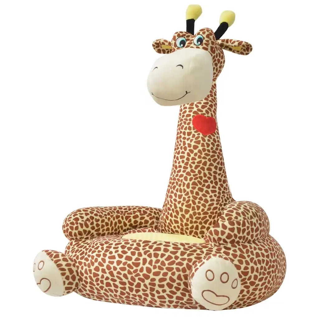 Poltrona in Peluche per Bambini Girafa Marrone 80160