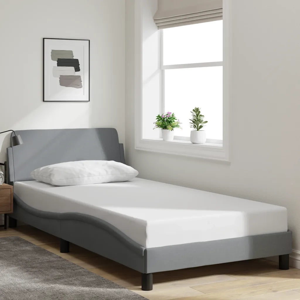Giroletto-Struttura Letto Dover Grigio Chiaro 100x200 cm Tessuto