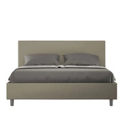 Letto matrimoniale con rete imbottito 160x210 similpelle cappuccino Adele