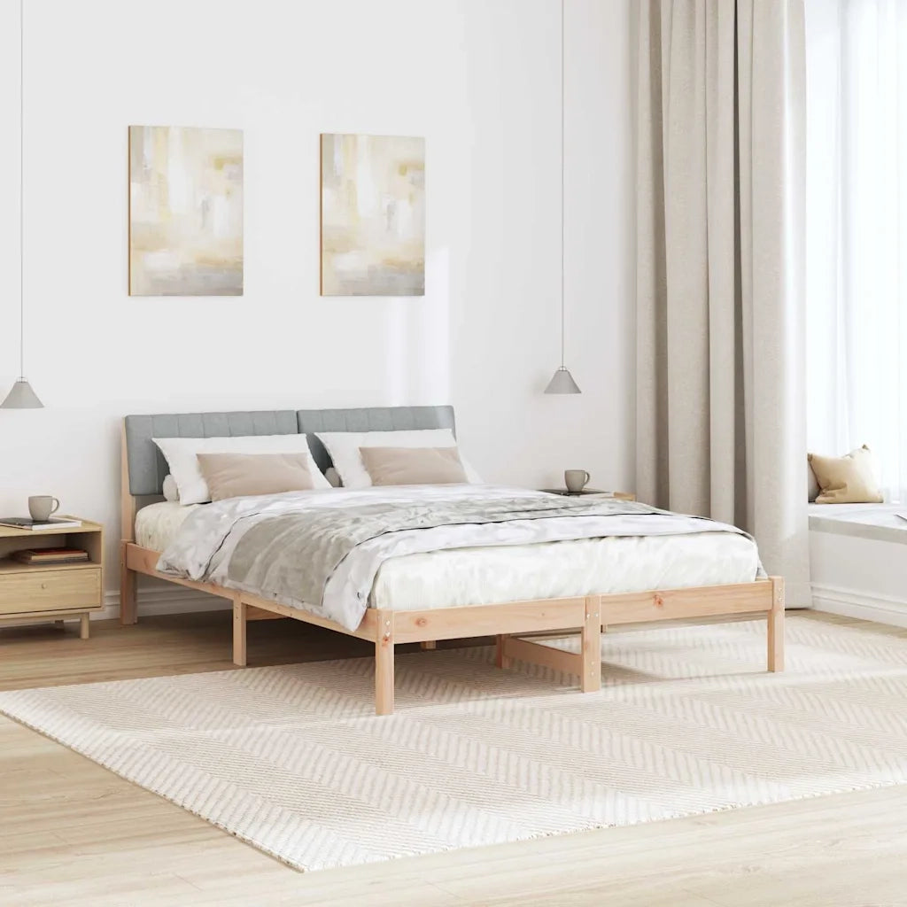 Struttura del Letto Marrone e grigio chiaro 135 x 190 cm 878689
