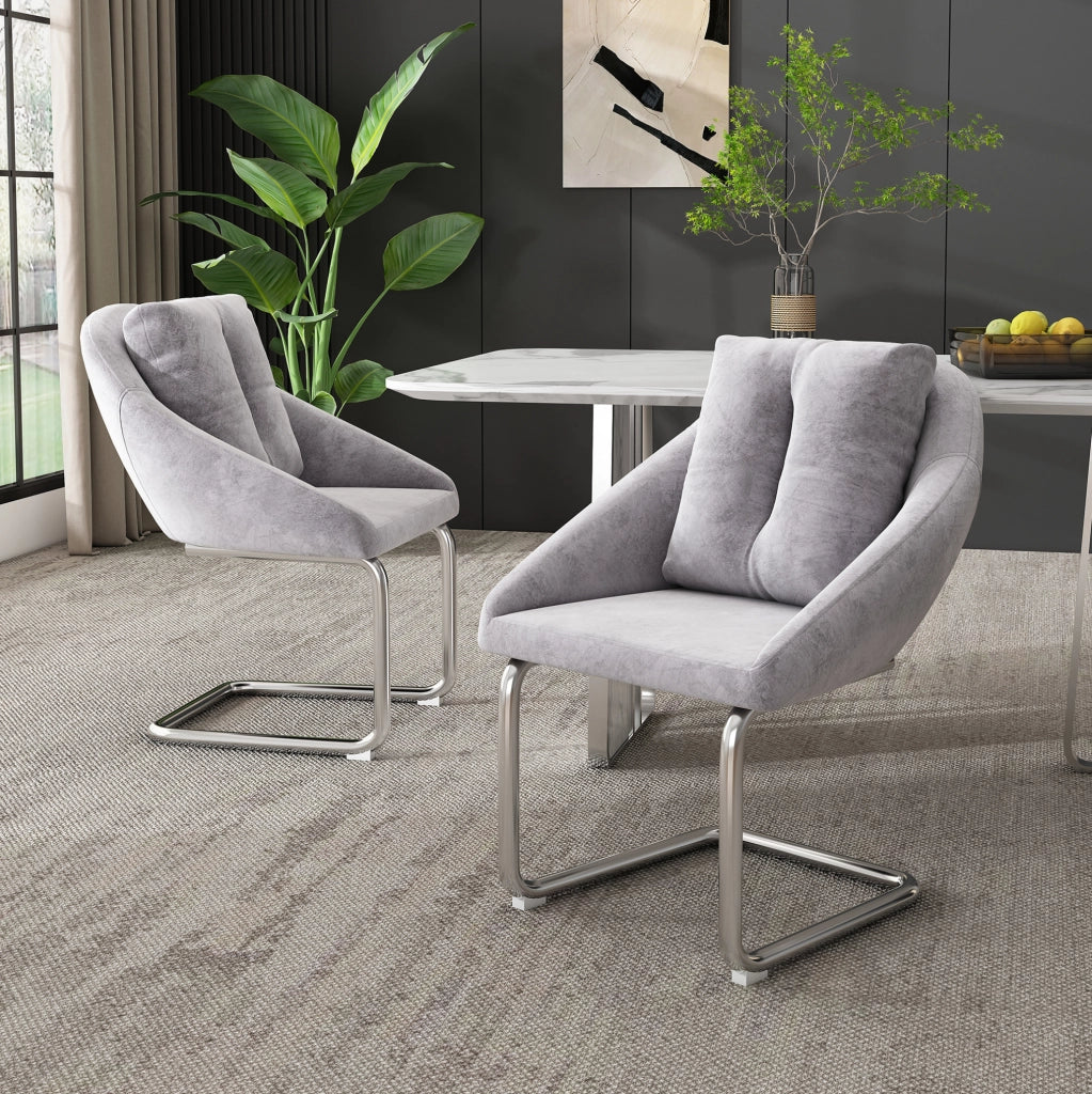 Sedia da pranzo 59x65x82 cm grigia – set da 2 con cuscino