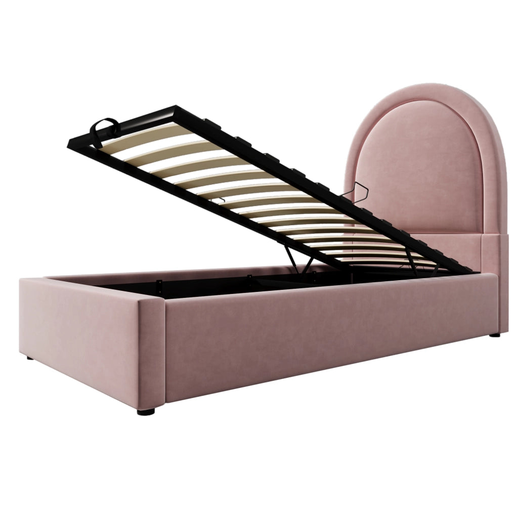 Letto singolo contenitore rosa 90 x 190 cm
