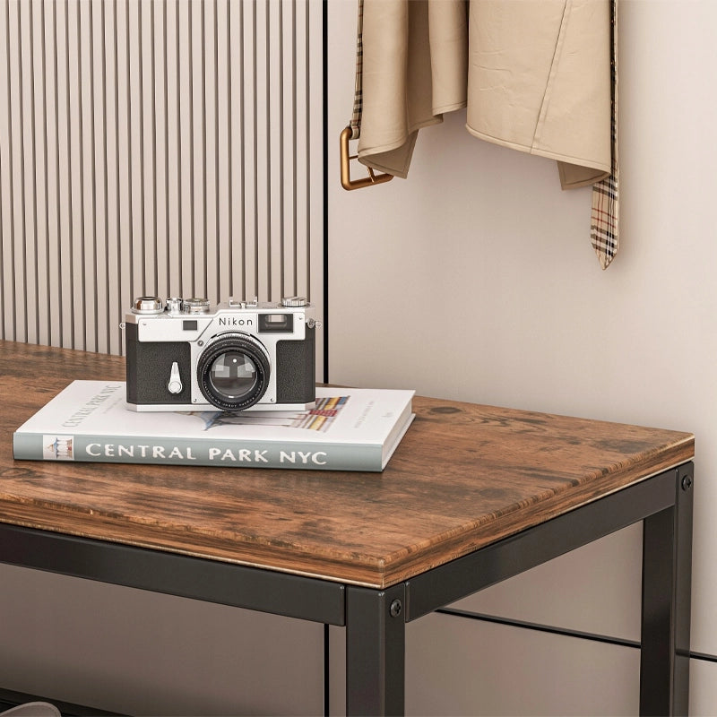 Armadio per scarpe con seduta, ampio ripiano industriale loft in legno retrò 62 cm