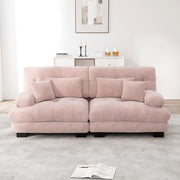 Divano Angolare Chenille ¨C MINIMAL ¨C Rosa, Cuscini, Braccioli, Massello