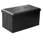 POUF CONTENITORE IMBOTTITO RETTANGOLARE 80X40 CM COLORE NERO