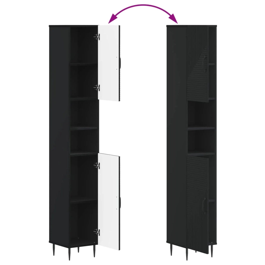 Set di Armadi da Bagno da 2 Pezzi HAARLEM Nero 3417532