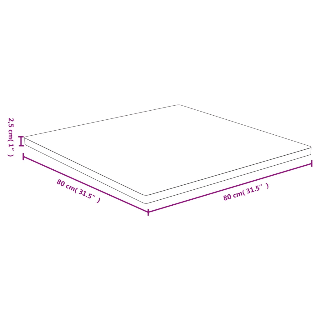 Dessus de table 80x80x2,5 cm bambou