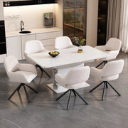 SEDIA Girevole con Braccioli Set da 6 pezzi Sherpa Bianco