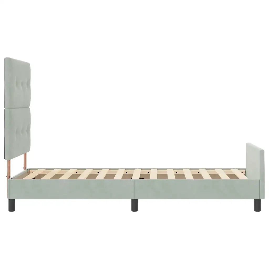 Letto a molle con testiera Grigio chiaro 80 x 200 cm Velluto 3344903