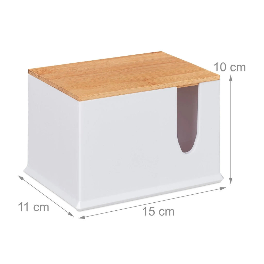 Elegante portascialli per cotton fioc da bagno dimensioni 13 x 15 x 11 cm di facile accesso in acrilico trasparente 13_0006386