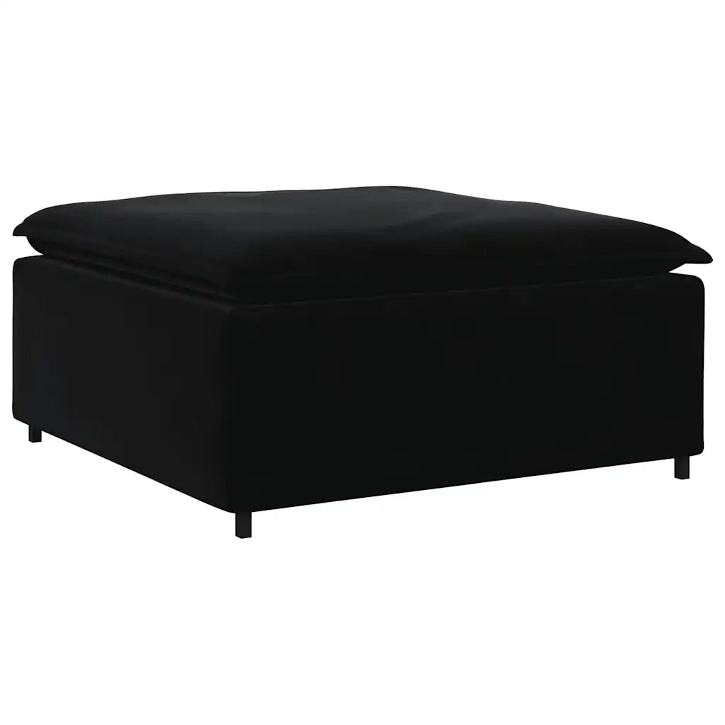 Modulo Poggiapiedi Divano Modulare Nero 100x100x48 cm 4104494