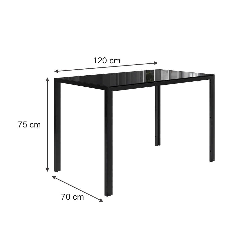 Vicco Tavolo da pranzo Nero 75 x 120 cm