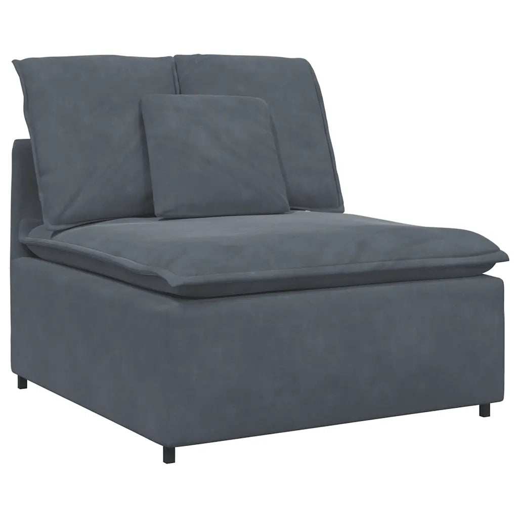 Divano Modulare con Cuscini in Velluto Grigio Scuro 3321160