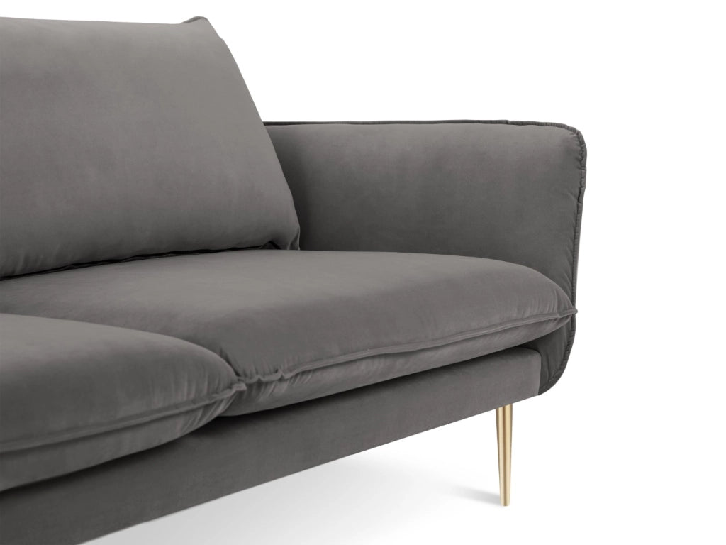 Cosmopolitan Design - Divano "Vienna" 4 posti in velluto grigio chiaro 