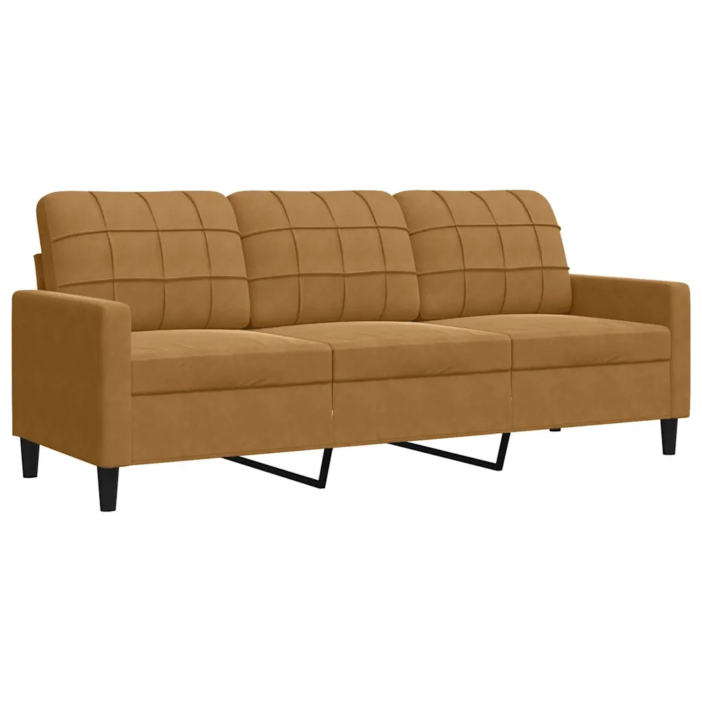 Set di Divani 2 pz con Cuscini e Rinforzi Marrone in Velluto 3278418