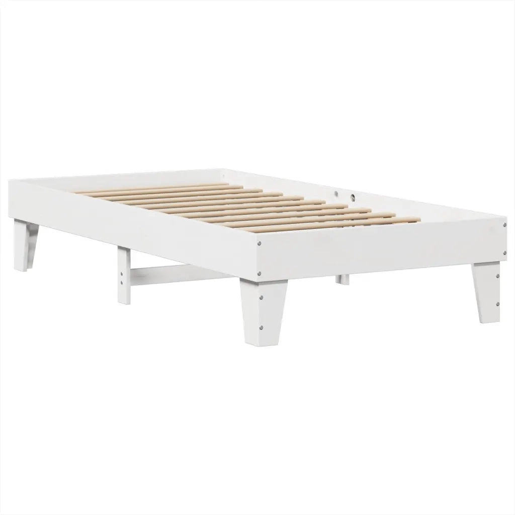 Letto senza Materasso-Struttura Letto Bianco 90x200 cm Legno Massello di Pino 371401