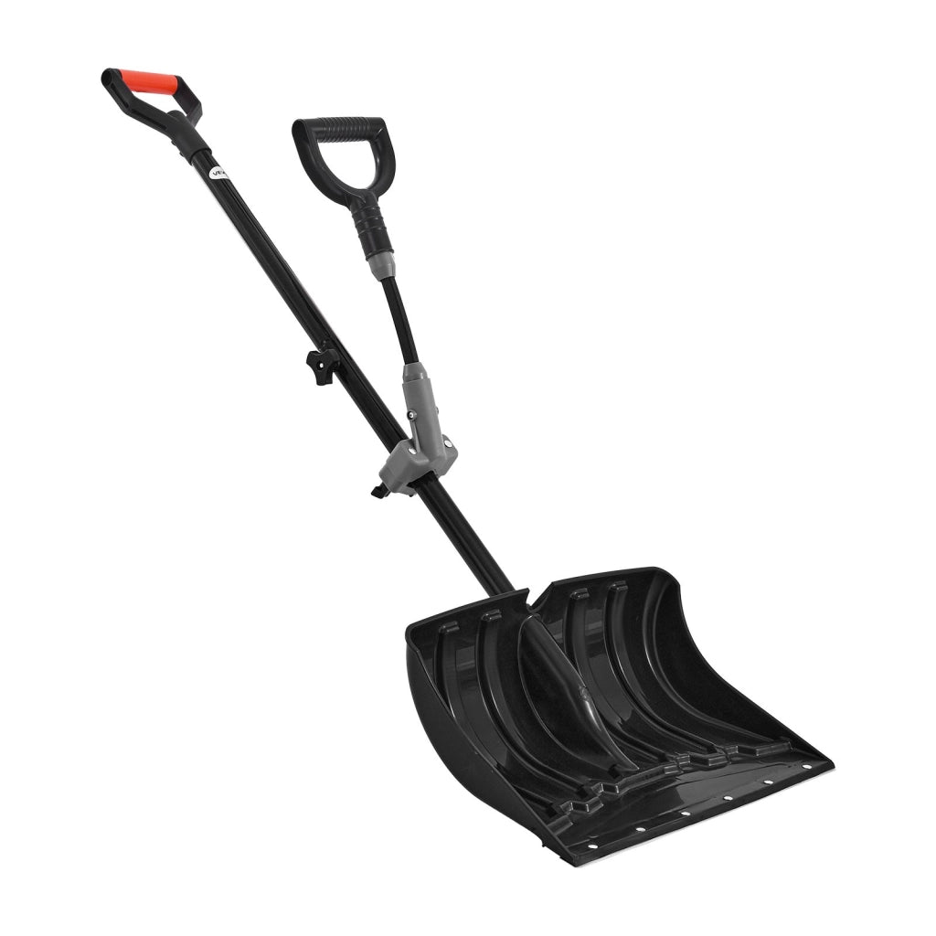 Pala da Neve 45,5 cm H458 in Plastica Nera con Manico in Acciaio a D Ergonomico Antiscivolo Leggera per Giardino Vialetto Casa